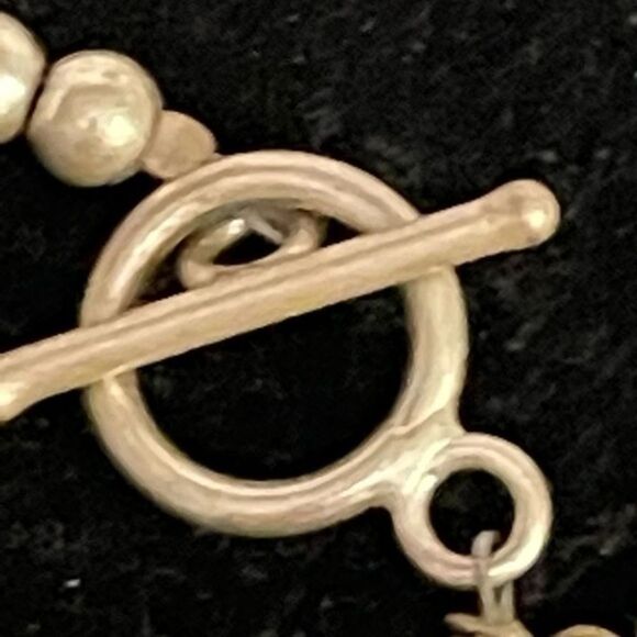 SALE! Silver tone/clear bead stretch bracelet w/toggle clasp & butterfly. Charm - Picture 5 of 7